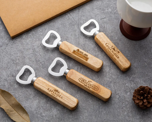 Tùy Chỉnh Mở Chai Với Tay Cầm Bằng Gỗ Kim Loại Rượu Vang Mở Khắc Laser Khoảng Trống Cho Thanh Sử Dụng - Product Image 3