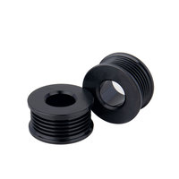 Polea pequeña de aluminio con múltiples nervaduras para motor, ideal para automóviles, cintas de correr y electrodomésticos.