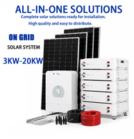 Kit complet de système solaire domestique 3 kW 5 kW 10 kW 12 kW 15 kW 20 kW, système d'énergie solaire sur réseau avec batteries au lithium 10 kWh 20 kWh