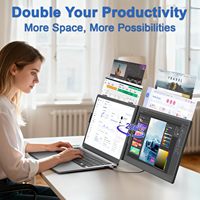 B2B Tragbarer Monitor 14 Zoll FHD 1080P IPS Dual Triple Laptop-Bildschirmerweiterung Plug & Play USB-C Typ C USB-A für 13"-17" Laptops