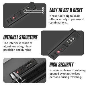 2-teiliges eingebautes Gepäck kombination schloss Koffer Ersatz-Passworts chlösser für 3-stelliges selbst einstellendes Fahr schloss - Product Image 4