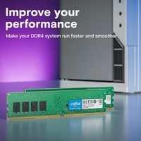 Crucial 32GB DDR4 RAM, 3200MHz (PC4-25600) CL22 Desktop Memory, UDIMM 288-Pin, Compatible with Intel and AMD Ryzen