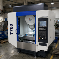 Centre d'usinage CNC haute vitesse T700H avec fonctionnalités de taraudage rigide et magazine d'outils servo pour supports métalliques