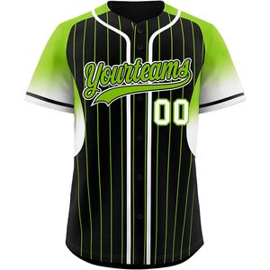 Maillot de baseball personnalisé à rayures unisexe pour adulte, chemise de softball boutonnée, nom et numéro d'équipe personnalisés, évacuation de l'humidité - Product Image 1