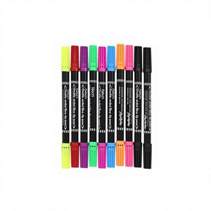 Peiyong – Lot de 10 mini surligneurs fluorescents néon à double pointe avec pinceau oblique pour fournitures de bureau et scolaires - Product Image 1