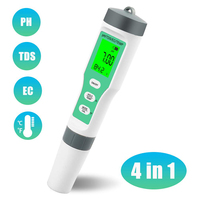 Aquariums Hydroponique Étanche 4 en 1 PH/TDS/EC/Temp Mètres Testeur de pH de la qualité de l'eau