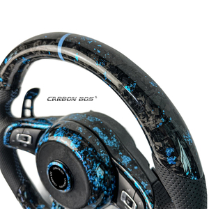 Volant en fibre de carbone forgée <span class=keywords><strong>bleu</strong></span> clair véritable pour VW MK7 <span class=keywords><strong>Golf</strong></span> 7 Mk7.5 MK8 <span class=keywords><strong>Golf</strong></span> 5.5 Mise à jour GTI Polo 7 GTS R Livraison directe - Product Image 6