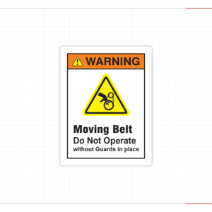 ป้ายเตือนความปลอดภัยของสายพานลำเลียง ป้ายเตือนอันตรายจากการถูกบดทับ ห้ามใช้งานโดยไม่มีตัวป้องกัน สติกเกอร์อุตสาหกรรม - Product Image 4