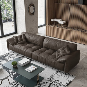 أريكة بذراعين مبطنة بالجلد الطبيعي مع إطار خشبي صلب، أثاث غرفة المعيشة الأكثر مبيعًا لعام <span class=keywords><strong>2026</strong></span> - Product Image 6