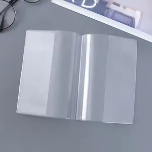 Couverture de manchon de livre en PVC souple en plastique transparent transparent A4/A5/A6 avec couverture en plastique de feuille d'impression colorée pour livres