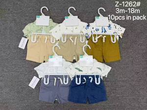 Set Estivo di Alta Qualità per Neonato, 3 Pezzi: Polo a Maniche Corte e Pantaloncini, Abbigliamento Casual per Bambini da 3-18 <span class=keywords><strong>Mesi</strong></span> - Product Image 2