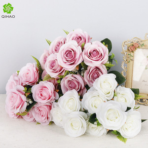 Ramo de Rosas Artificiales de Seda de Alta Simulación, Accesorio para Bodas, Decoración para el Hogar - Product Image 4