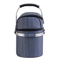 Panier pique-nique pour 2 personnes avec grand compartiment isotherme et poignée de transport en aluminium