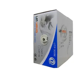 LANP 1000 pies De cobre de par trenzado gris Color de redes a granel UTP Cat5e Cable Ethernet 24AWG