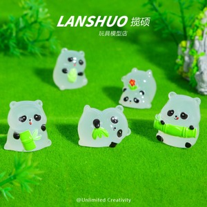Figurine de panda en bambou 3D phosphorescente, modèle de jouet de dessin animé, produit fini, de la série Rainbow Candy Diy Creative Studio - Product Image 4
