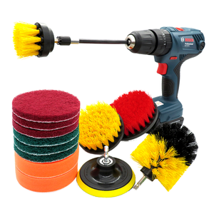 Lot de 6 brosses de nettoyage pour <span class=keywords><strong>perceuse</strong></span>, tampons de polissage et accessoires de nettoyage pour carrelage de salle de bain, jantes de voiture, nettoyage intensif - Product Image 1