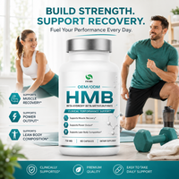 Capsules de complément HMB à base de plantes pour hommes et femmes amateurs de fitness, capsules de HMB Calcium, bêta-hydroxy-bêta-méthylbutyrate, OEM ODM