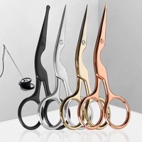 Ciseaux de couture design grue à pointe en acier inoxydable, outils DIY pour la broderie et le point de croix