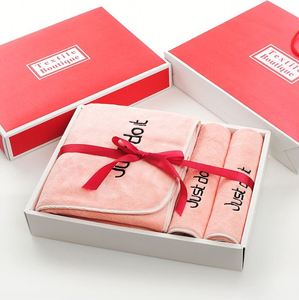 Custom Microfiber 3-Piece Gift Box <b>Towel</b> <b>Set</b> with Custom Logo Solid Color for Weddings Birthdays Parties & Souvenirs - Product Image 4