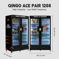Máquina Expendedora Qingo AI con Pantalla Táctil de Acero, Enfriador con Capacidad para 495 Botellas, Refrigeración por Compresor, Habilitado para SDK, Gestión Basada en la Nube