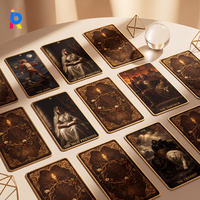 Jeu de cartes en lin écologique personnalisé de qualité supérieure pour la divination par le tarot, estampage à chaud doré, fabricant, vente en gros, usine