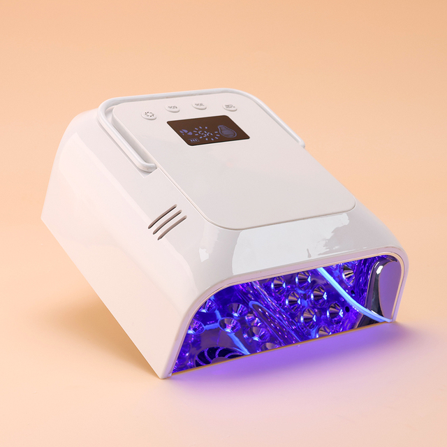 Heat Dissipation 108W Pro Cure LED Nail Lamp with Cooling Fan 42 Pieces LEDs Rechargeable UV Dryer
