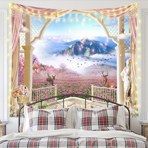 <span class=keywords><strong>Tapisserie</strong></span> murale suspendue style nordique à motif géométrique, lavable en machine, pour chambre à coucher, maison d'hôtes, personnalisable - Product Image 3