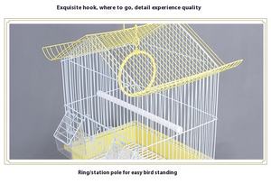 Stile moderno per pappagalli e piccioni Gabbia in metallo pieghevole con posatoi e scatole di cibo grande in ferro - Product Image 5