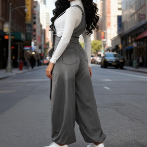 จั๊มสูทขากว้างมีซิปลำลองแนวสตรีทแฟชั่นสำหรับฤดูหนาว/ฤดูใบไม้ร่วง - Product Image 2