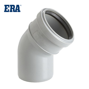 ERA merek EN1401 EN1329 PVC drainase <span class=keywords><strong>fitting</strong></span> 45 derajat siku DENGAN gasket dan karet cincin