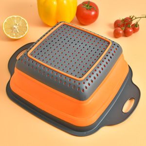 Có thể gập lại Silicone Trái Cây Rau colander phụ kiện nhà bếp ráp drainer Bồn Rửa Nhà Bếp lọc lọc giỏ - Product Image 5