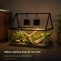 Support de lampe pour animaux de compagnie, réglable, sans perçage, avec support triangulaire universel pour dragons barbus, geckos, tortues, à fixation supérieure en verre