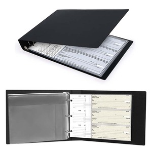 Kinh Doanh điều Hành Sổ Séc đăng ký chủ tài liệu Pouch <span class=keywords><strong>PVC</strong></span> 3 Nhẫn kiểm tra chất kết dính cho 500 kiểm tra năng lực - Product Image 1