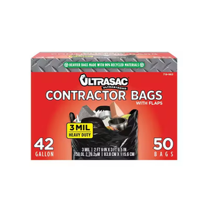 ถุงขยะคุณภาพเยี่ยม ระดับพรีเมียม สำหรับงานก่อสร้าง ยี่ห้อ Ultrasac สำหรับงานหนัก - Product Image 1