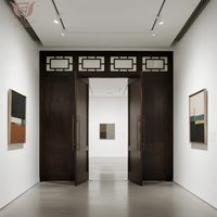 DEMEA porte d'entrée en verre en aluminium de Style rétro chinois pour cour jardin extérieur entrée principale rupture thermique appartement chambres