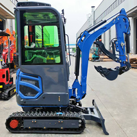 Mini-excavatrice de haute qualité avec moteur Euro 5, 1,8 tonne, pour travaux de jardinage, tout-terrain, petite pelle hydraulique, micro-excavatrice à queue zéro