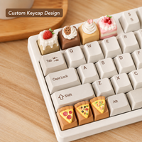 Custom Colors Pizza Keycaps OEM Profile Soft PVC Durable Food Key Cap Novelty Artisan Keycaps for Mechanical Keyboard