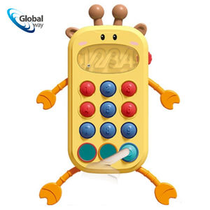 Téléphone jouet pour bébé, jouet à tirer en <span class=keywords><strong>silicone</strong></span> souple pour développer la motricité fine, jouet <span class=keywords><strong>de</strong></span> <span class=keywords><strong>dentition</strong></span> pour nourrissons, motifs lapin/girafe - Product Image 2