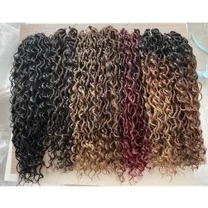 14-30 inches 24 Strands River Locs Crochet Braids Hair Extension Goddess Butterfly Faux Locs Boho Style