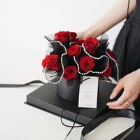 Kertas pembungkus bunga warna polos mewah jaring kasa tahan air baru kertas pembungkus kustom Hari Valentine motif bunga