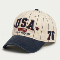 Gorras de Béisbol Personalizadas con Letras Bordadas y Visera Curva para Parejas, Gorras de Estilo Retro Americano para Actividades al Aire Libre