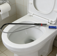 Déboucheur WC à tête sphérique en acier au carbone et plastique, outil de nettoyage d'égouts personnalisable OEM de qualité DIY pour le débouchage des canalisations