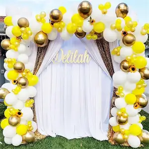 बच्चे बपतिस्मा मधुमक्खी सूरजमुखी थीमाधारित जन्मदिन की पार्टी सजावट पीले गुब्बारे माला कट्टर सेट