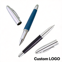 Stylos à bille argentés personnalisés pour entreprises, stylos roller de luxe sur mesure, coffret cadeau, stylo signature en métal