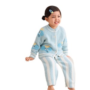 Ensemble de vêtements d'intérieur en polaire cristalline pour octobre, épais et chaud, deux pièces, pour enfants et adultes, tenues assorties pour la famille - Product Image 5