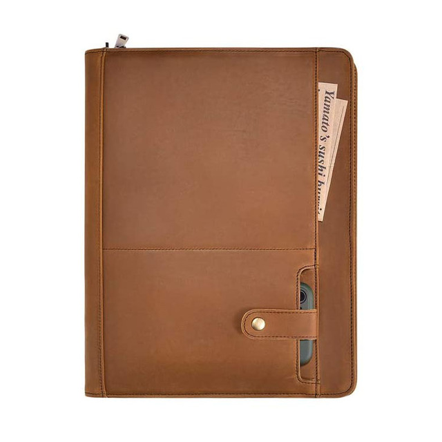 Premium Portfolio Document Notebook Folder PU Tablet Leather Padfolio