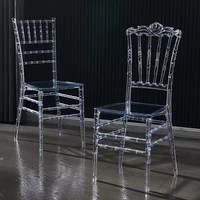 Chaise de banquet transparente en acrylique Chiavari empilable pour événements, la plus vendue, idéale pour hôtels et mariages