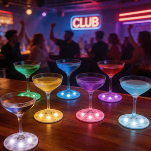 Posavasos LED Recargable por USB, Alfombrilla Luminosa para Bebidas con Cambio de Color RGB, Base Luminosa para Vasos para Hogar, <span class=keywords><strong>Bar</strong></span>, KTV, Bodas y Fiestas - Product Image 1