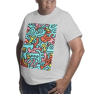 Camiseta personalizada para hombre de talla grande con imagen personalizada, ropa de calle, diseño liso de algodón 100% con técnicas de serigrafía de impresión en contraste - Product Image 3