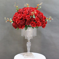 Nouvelle Boule de Fleurs Artificielles en Soie pour Table de Mariage, Décoration d'Allée Scénique, Bouquet d'Hortensias et Roses, Composition Florale Style Instagram